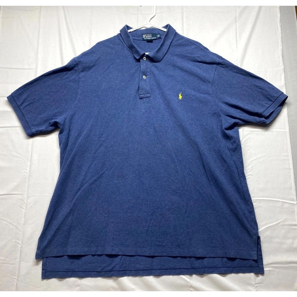 Polo Ralph Lauren Polo Shirt Mens 3XB Blue Cotton Logo Golf Tennis Resort Wear